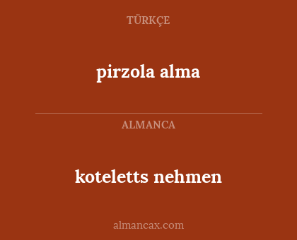 pirzola alma - koteletts nehmen