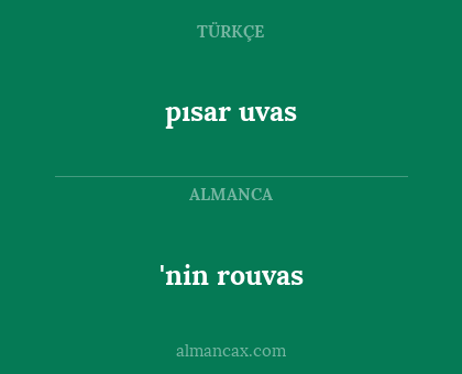 'nin rouvas - pısar uvas