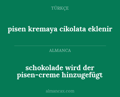pisen kremaya cikolata eklenir - schokolade wird der pisen-creme hinzugefügt