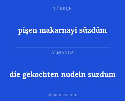 die gekochten nudeln suzdum - pişen makarnayi süzdüm