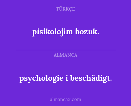 psychologie i beschädigt. - pisikolojim bozuk.