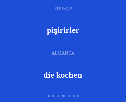 die kochen - pişirirler