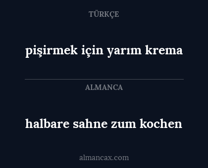 halbare sahne zum kochen - pişirmek için yarım krema