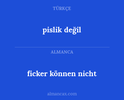 pislik değil - ficker können nicht