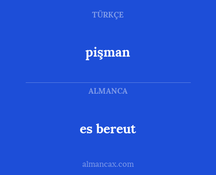 pişman - es bereut