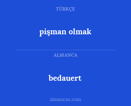 bedauert - pişman olmak