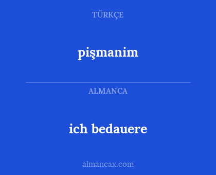 pişmanim - ich bedauere
