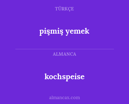 kochspeise - pişmiş yemek