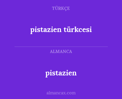 pistazien - pistazien türkcesi