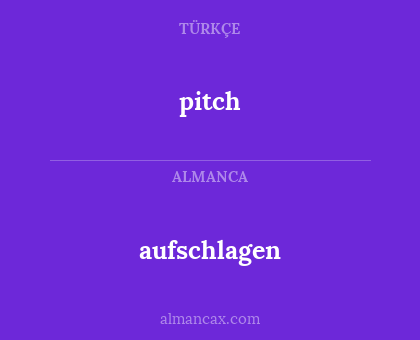 pitch - aufschlagen