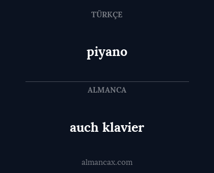 piyano - auch klavier