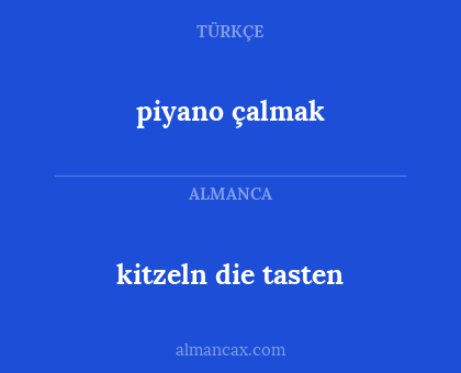 piyano çalmak - kitzeln die tasten