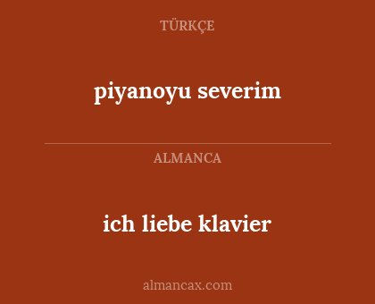 piyanoyu severim - ich liebe klavier