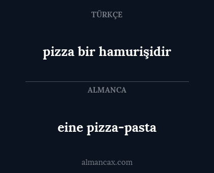 eine pizza-pasta - pizza bir hamurişidir