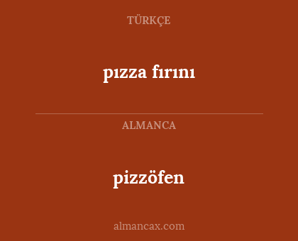 pizzöfen - pızza fırını