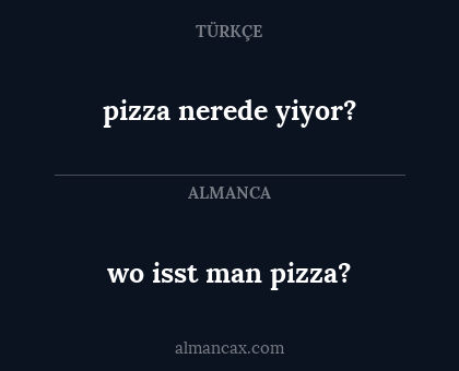 wo isst man pizza? - pizza nerede yiyor?