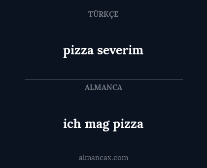 ich mag pizza - pizza severim