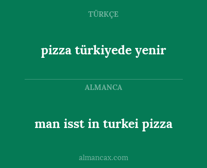 man isst in turkei pizza - pizza türkiyede yenir