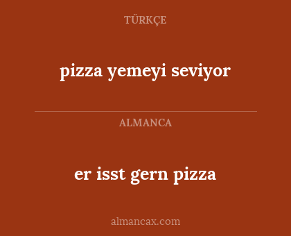 pizza yemeyi seviyor - er isst gern pizza