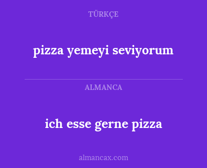ich esse gerne pizza - pizza yemeyi seviyorum