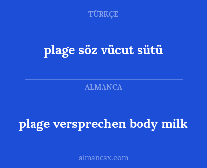 plage versprechen body milk - plage söz vücut sütü