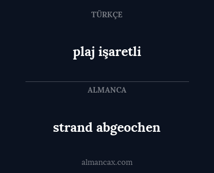 plaj işaretli - strand abgeochen