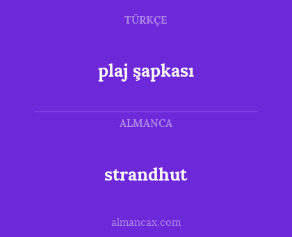 plaj şapkası - strandhut