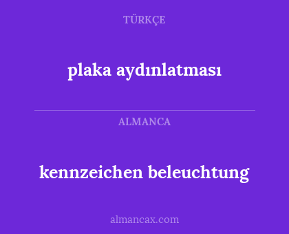plaka aydınlatması - kennzeichen beleuchtung