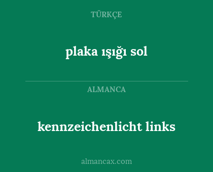 plaka ışığı sol - kennzeichenlicht links