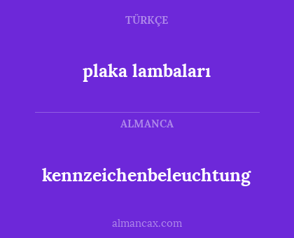 plaka lambaları - kennzeichenbeleuchtung