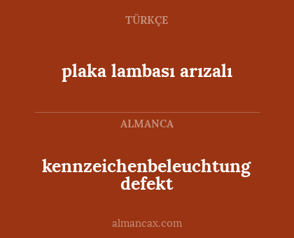 plaka lambası arızalı - kennzeichenbeleuchtung defekt