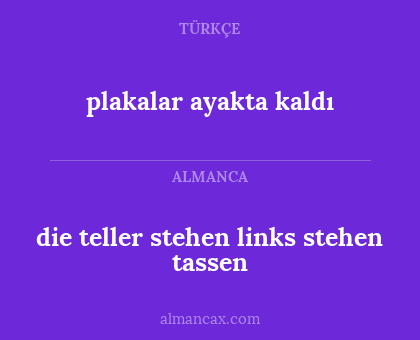 plakalar ayakta kaldı - die teller stehen links stehen tassen