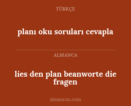 planı oku soruları cevapla - lies den plan beanworte die fragen