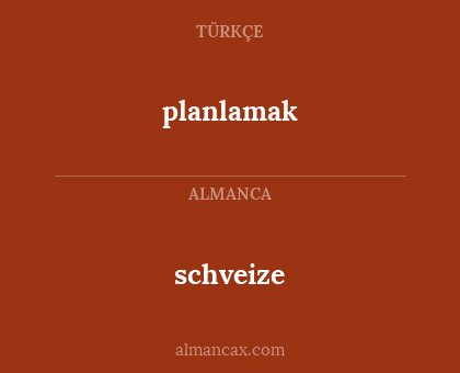 schveize - planlamak