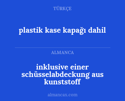 inklusive einer schüsselabdeckung aus kunststoff - plastik kase kapağı dahil