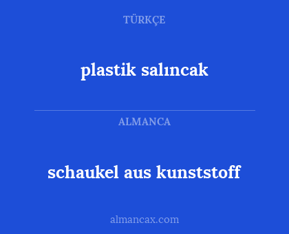 schaukel aus kunststoff - plastik salıncak