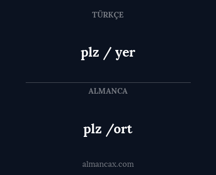 plz /ort - plz / yer