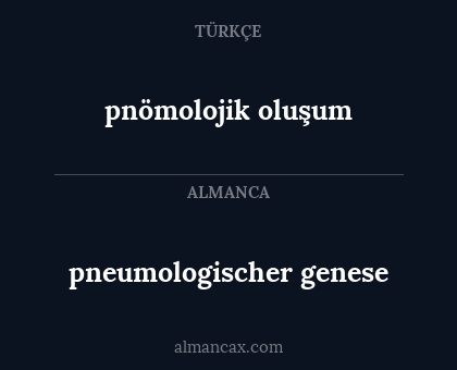 pneumologischer genese - pnömolojik oluşum
