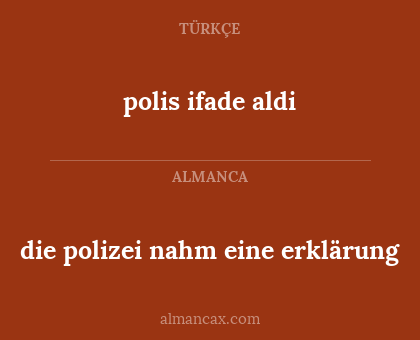 die polizei nahm eine erklärung - polis ifade aldi