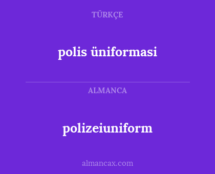 polizeiuniform - polis üniformasi