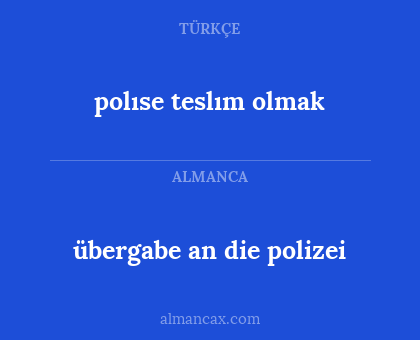 übergabe an die polizei - polıse teslım olmak