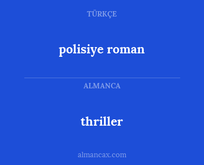 thriller - polisiye roman