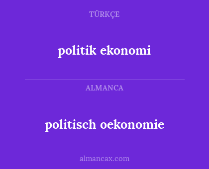 politisch oekonomie - politik ekonomi