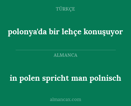 polonya'da bir lehçe konuşuyor - in polen spricht man polnisch