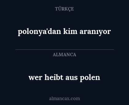 polonya'dan kim aranıyor - wer heibt aus polen