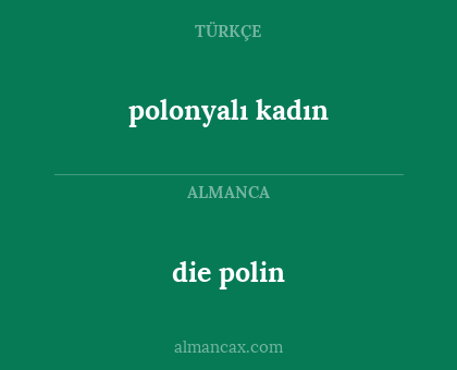 polonyalı kadın - die polin
