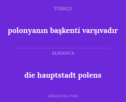 die hauptstadt polens - polonyanın başkenti varşıvadır