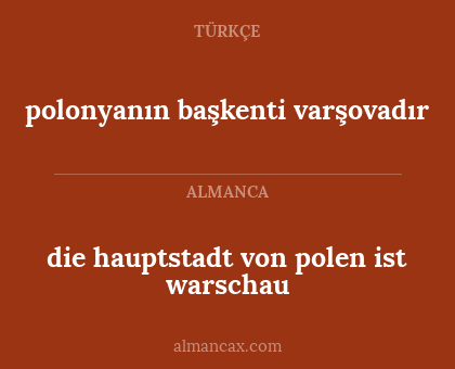 polonyanın başkenti varşovadır - die hauptstadt von polen ist warschau