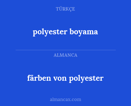 färben von polyester - polyester boyama