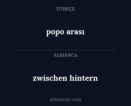 popo arası - zwischen hintern